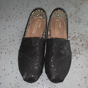 Toms Black Sparkle Flats